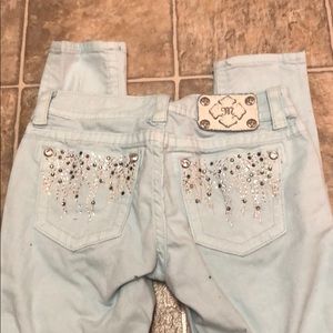 Ice blue Miss Me skinny jeans